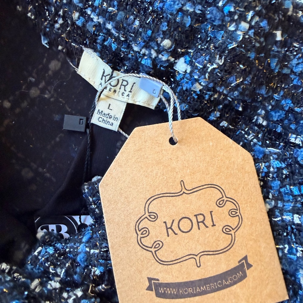 Kori Black and Blue Tweed High Waist Shorts - Picture 4 of 7